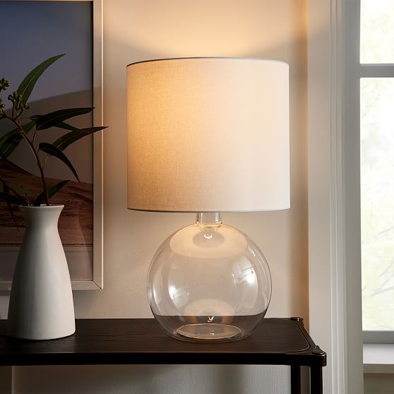 Foundational Glass Table Lamp, 25"", Round Clear, Set of 2 | West Elm (US)