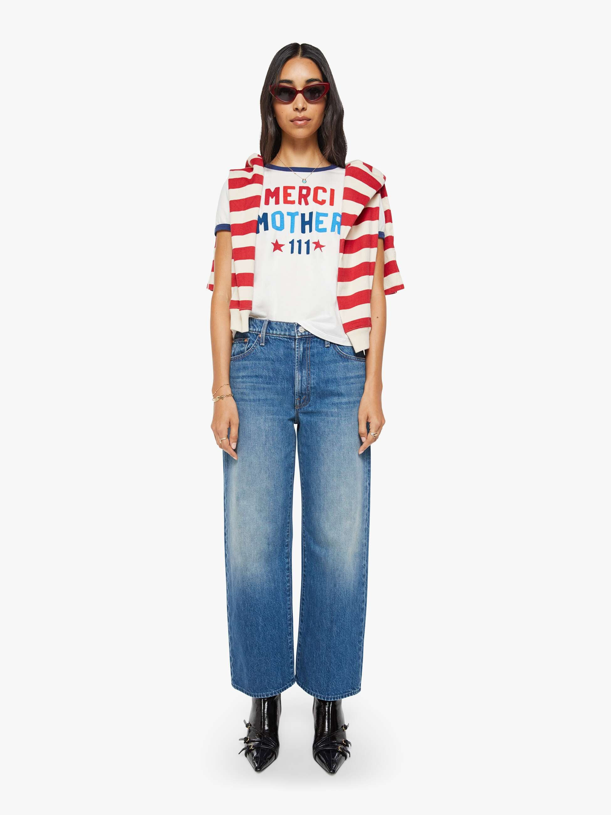 Merci x MOTHER The Dodger Ankle - Green Thumb | Mother Denim