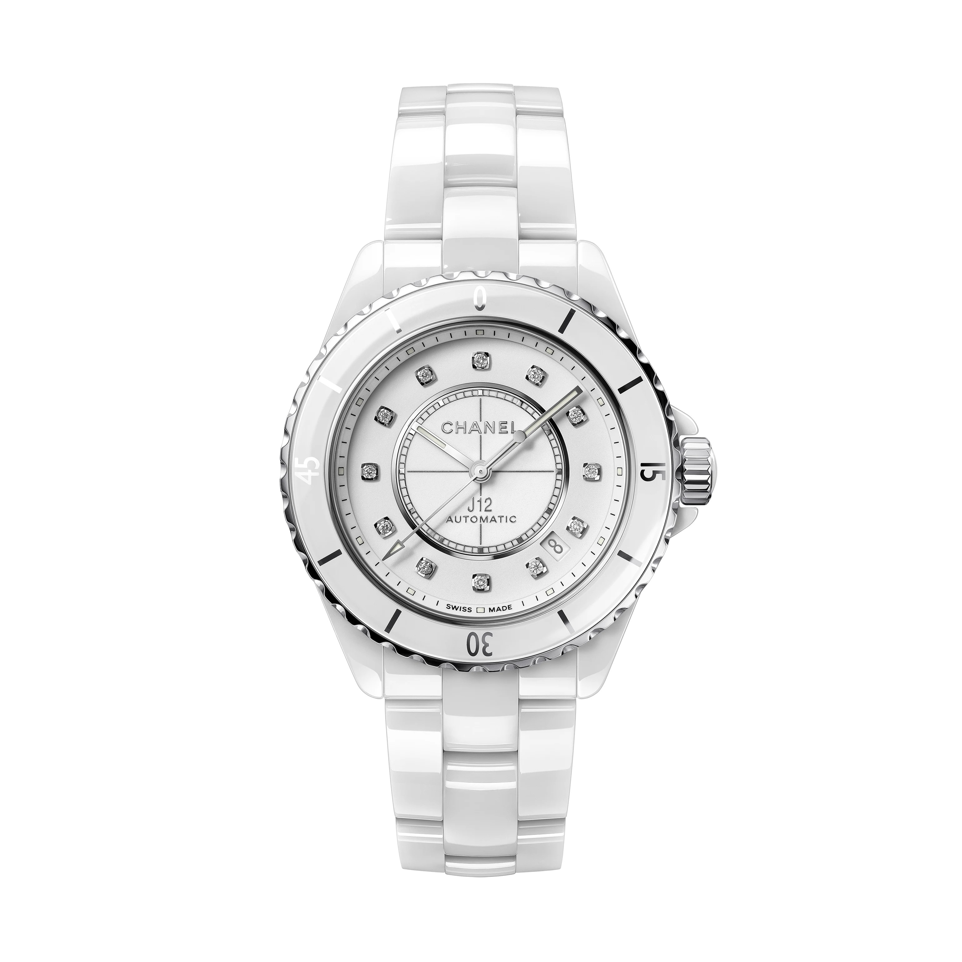 J12 Watch Caliber 12.1, 38 mm White Ceramic - H5705 | CHANEL | Chanel, Inc. (US)
