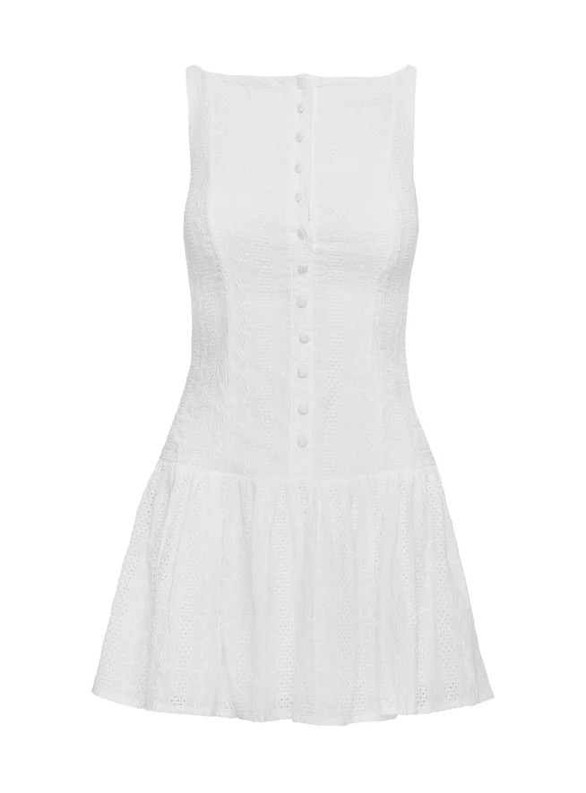 Sweeter Places Embroidered Mini Dress White | Princess Polly US