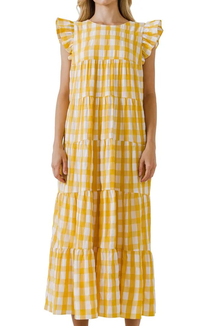 English Factory Gingham Tiered Maxi Dress | Nordstrom | Nordstrom