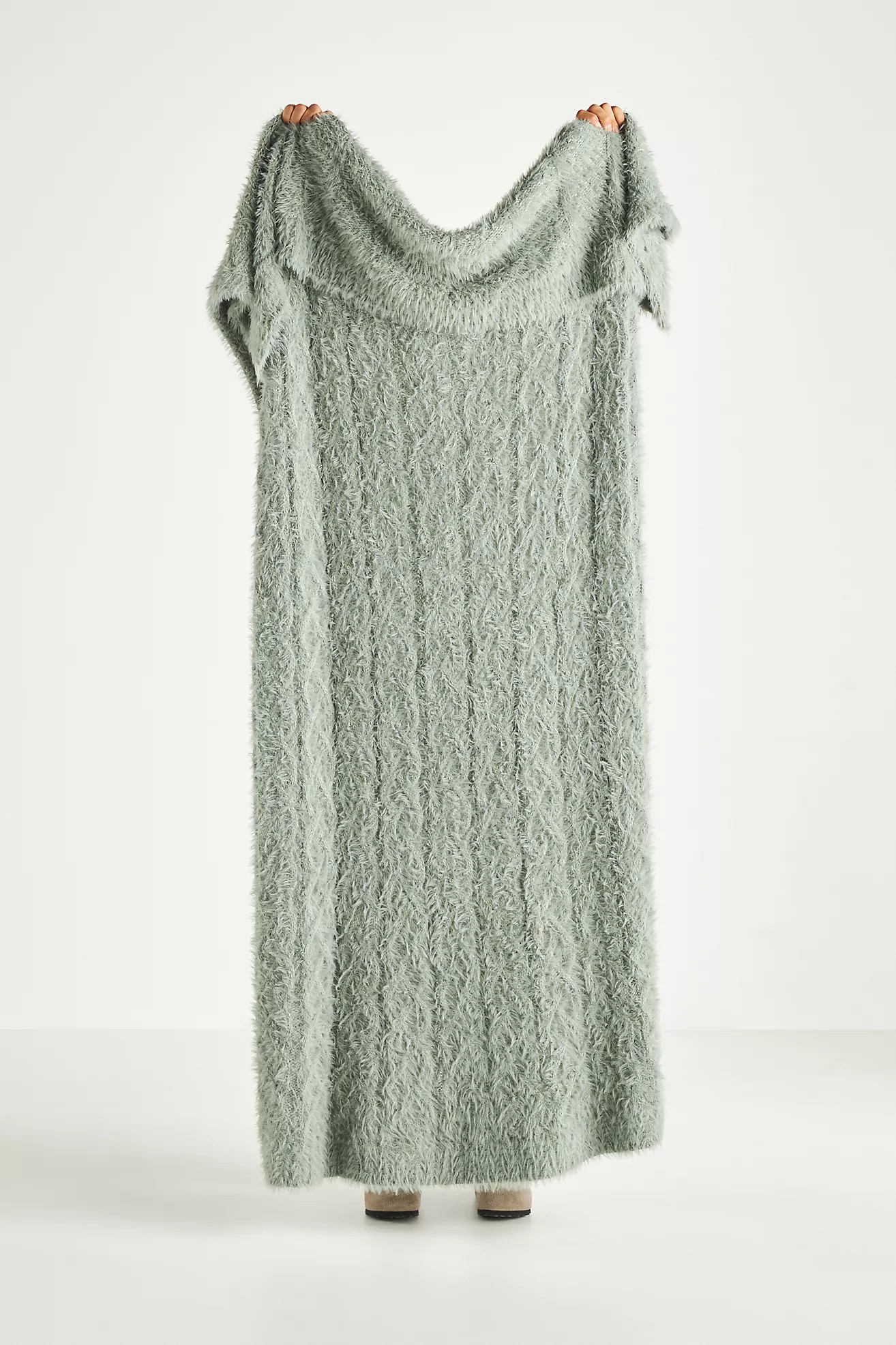 Camden Cable-Knit Eyelash Throw Blanket | Anthropologie (US)