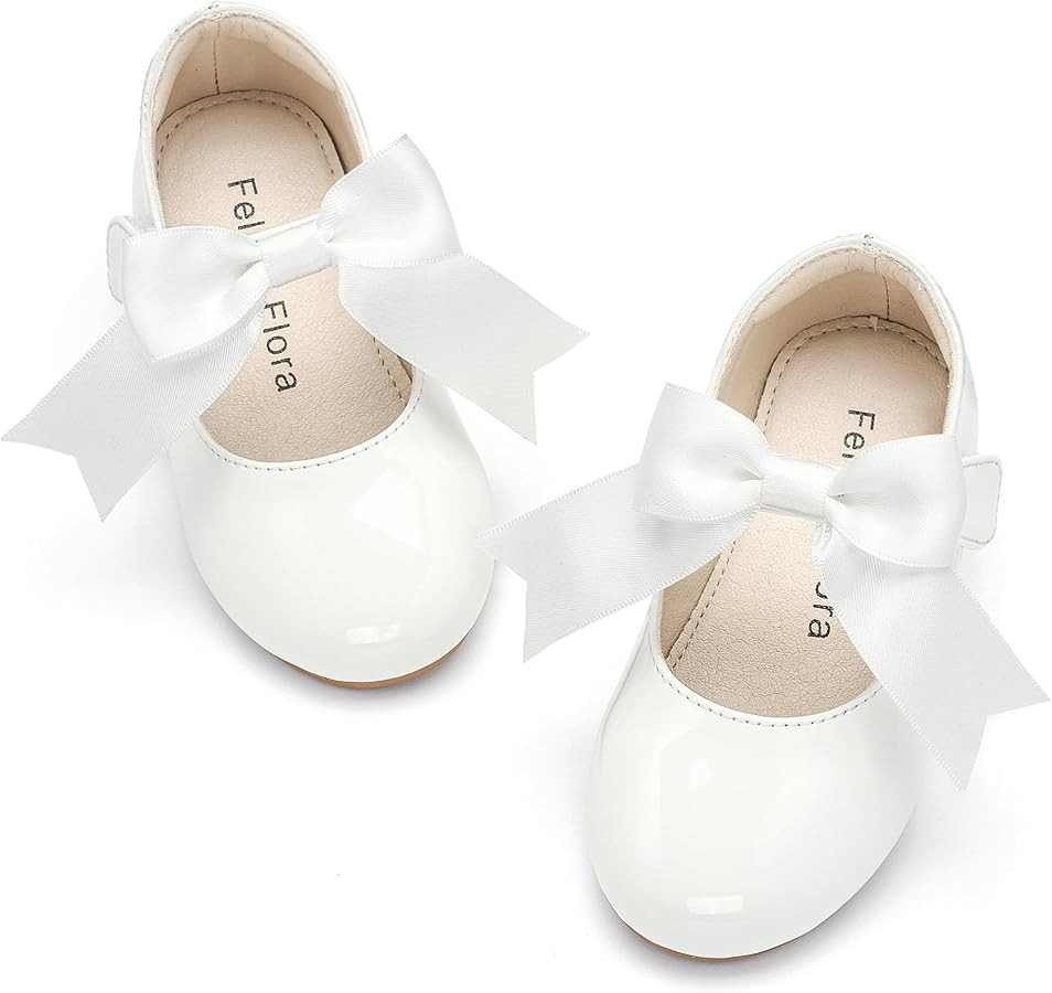 Felix & Flora Toddler Flower Girl Dress Shoes - Girl Ballet Flats Party School Shoes Wedding | Amazon (US)