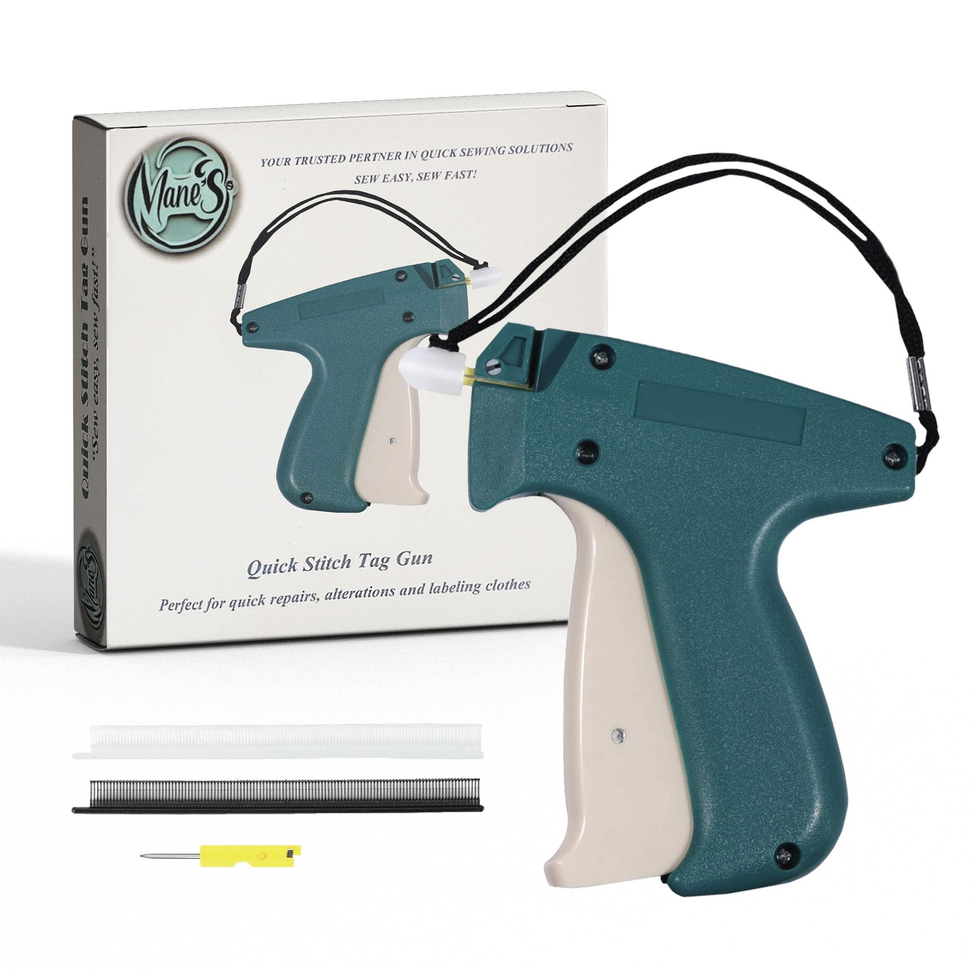 Mane’s Fabric Stitch Gun for Clothes Curtains & Bedding with 4000 Fasteners 2000 Black & 2000 W... | Amazon (US)