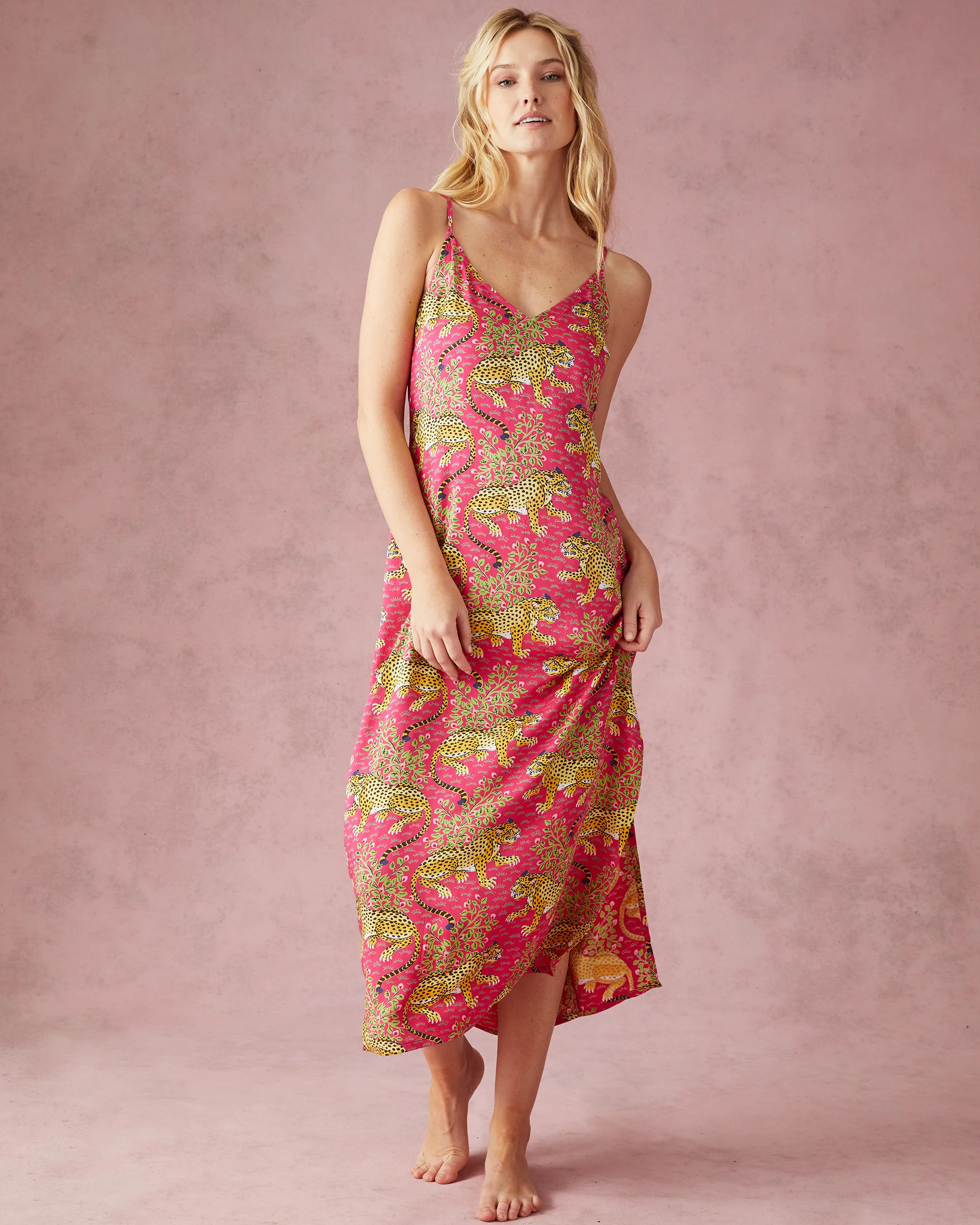Bagheera - Satin Chic to Sleep Nightie - Hot Pink | Printfresh