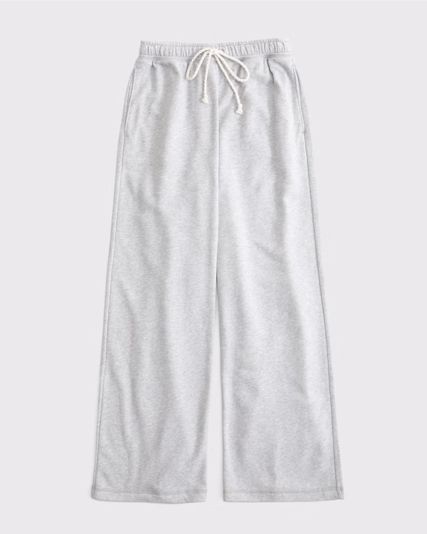 High Rise Sunday Terry Wide Leg Sweatpant | Abercrombie & Fitch (US)