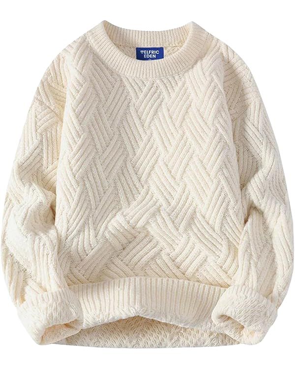 Aelfric Eden Vintage Oversized Sweaters Crewneck Knit Pullover Baggy Loose Casual Cable Sweater 2... | Amazon (US)