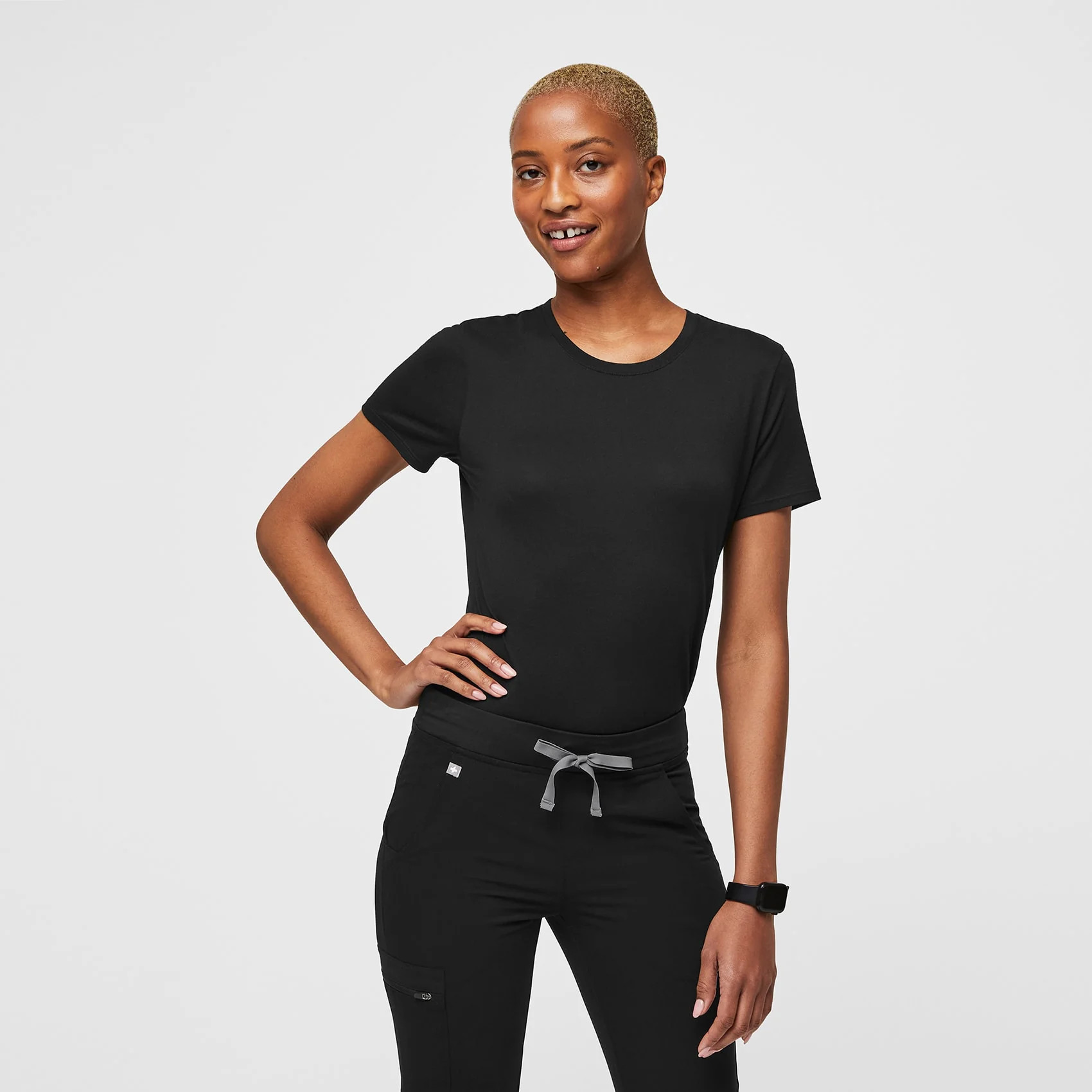 Women's Supersoft Shortsleeve Underscrub - Black · FIGS | FIGS