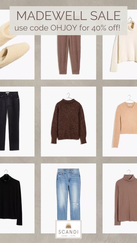 you’re not dreaming, madewell’s ENTIRE site is 40%!! snag your favorite styles while they’re available! use code OHJOY at check out 🤍 capsule wardrobe | denim | black jeans | sweater | thanksgiving outfits | cozy slippers | neutral style | neutral closet 

#LTKSeasonal #LTKCyberweek #LTKsalealert