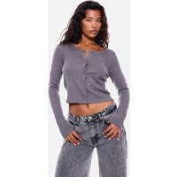 Ash Grey Fine Knit Button Up Cardigan | PrettyLittleThing US