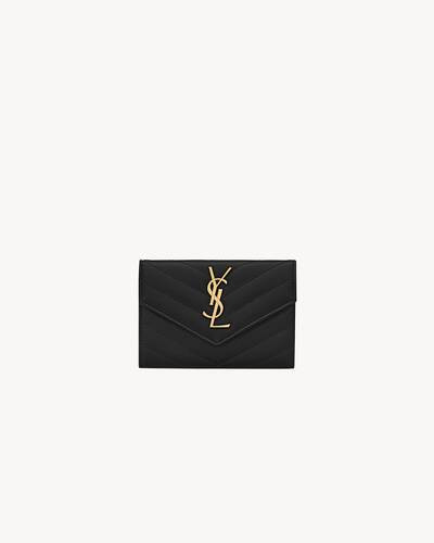 cassandre matelassé small envelope wallet in grain de poudre embossed leather | Saint Laurent Inc. (Global)