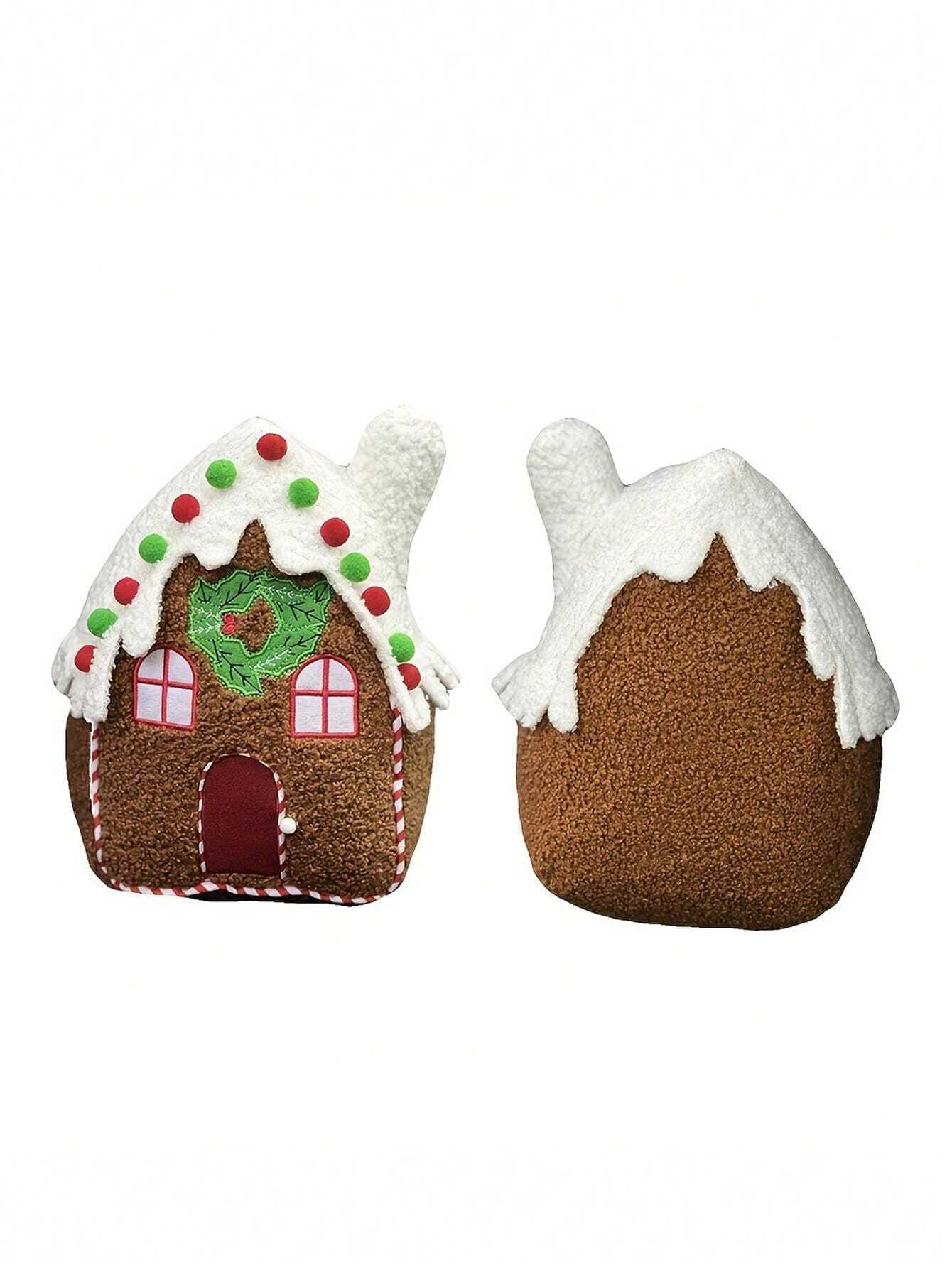 1pc 25*20cm Plush Christmas Hut Holiday Gingerbread House Doll Christmas Holiday Cure Home Orname... | SHEIN