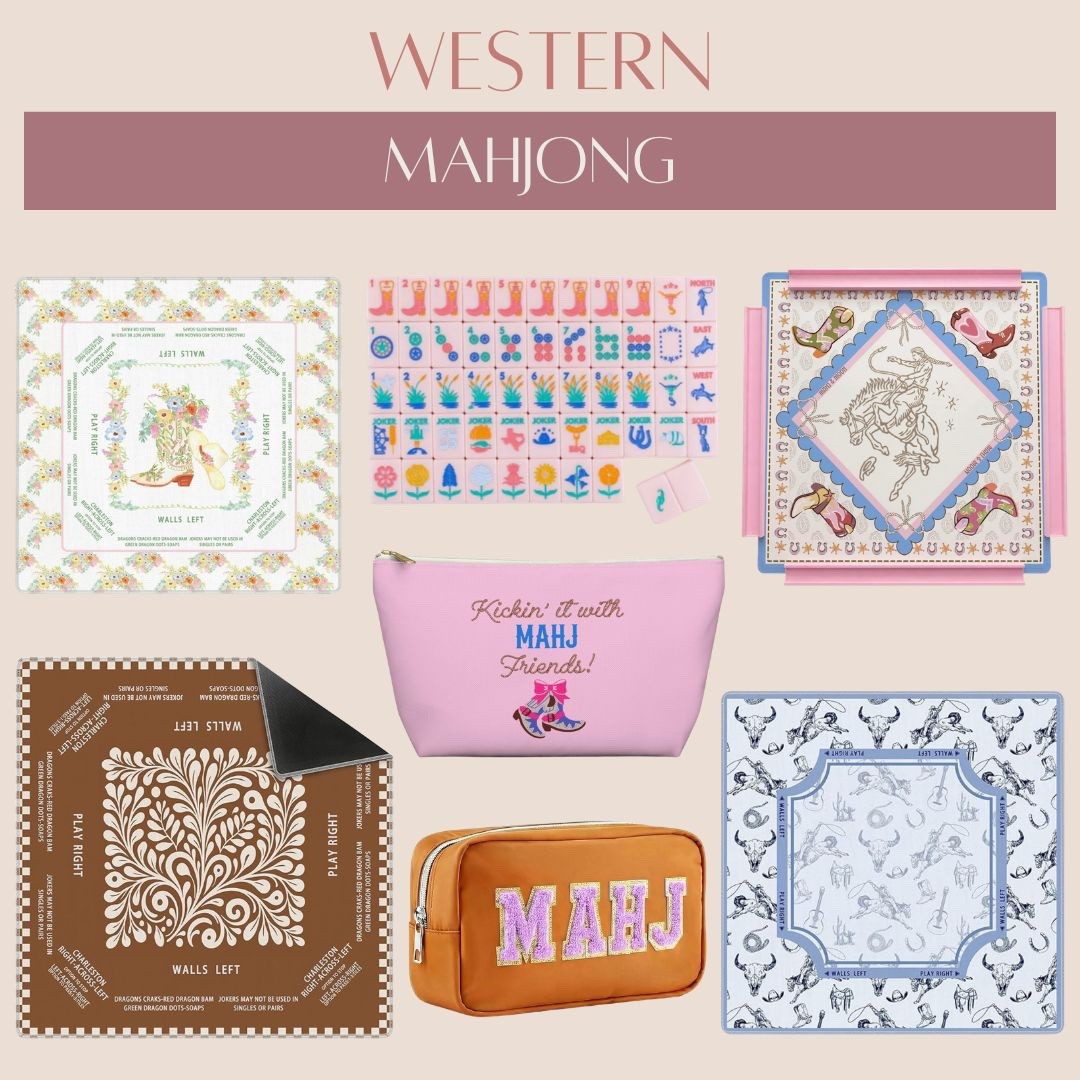 Mahjong essentials for the cowgirls! #mahjong #western #rodeo #mahjongmats #tiles #boots #girlsnight 

#LTKmomlife #LTKHome #LTKdayinmylife