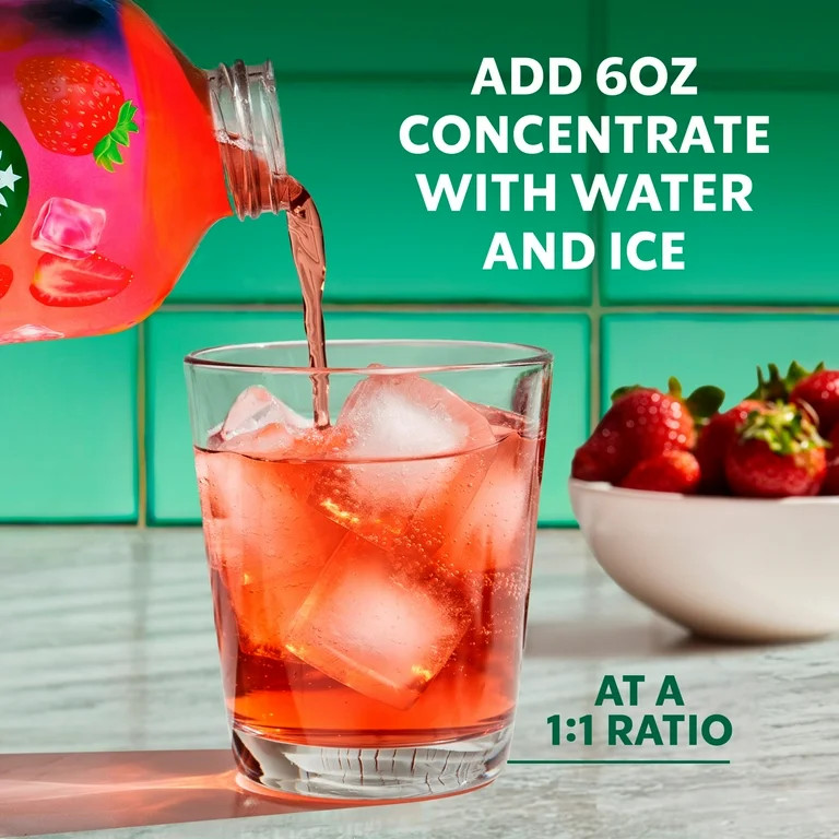 Starbucks Refreshers Concentrate Strawberry Acai, Refreshing Drink, Cold Drinks  32 fl oz | Walmart (US)
