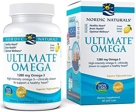 Nordic Naturals Ultimate Omega, Lemon Flavor - 1280 mg Omega-3 - 60 Soft Gels - High-Potency Omeg... | Amazon (US)