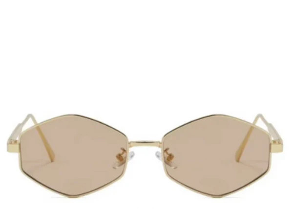 Egypt Champagne Hexagon Sunglasses | Jewel Boutique
