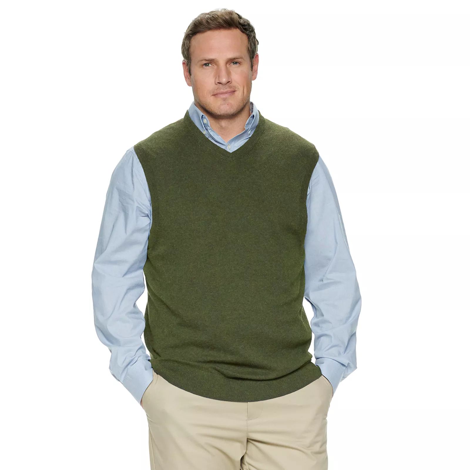 Big & Tall Croft & Barrow Sweater Vest, Men's, Size: Large Tall, Dark Green | Kohl's