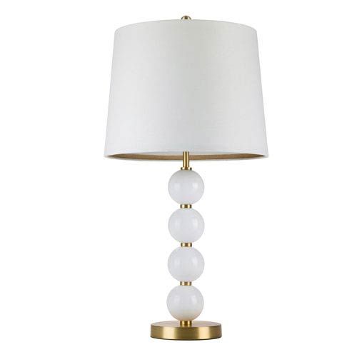 Cupcakes And Cashmere Antique Gold One Light Table Lamp With Milk Glass 20061 001 | Bellacor | Bellacor