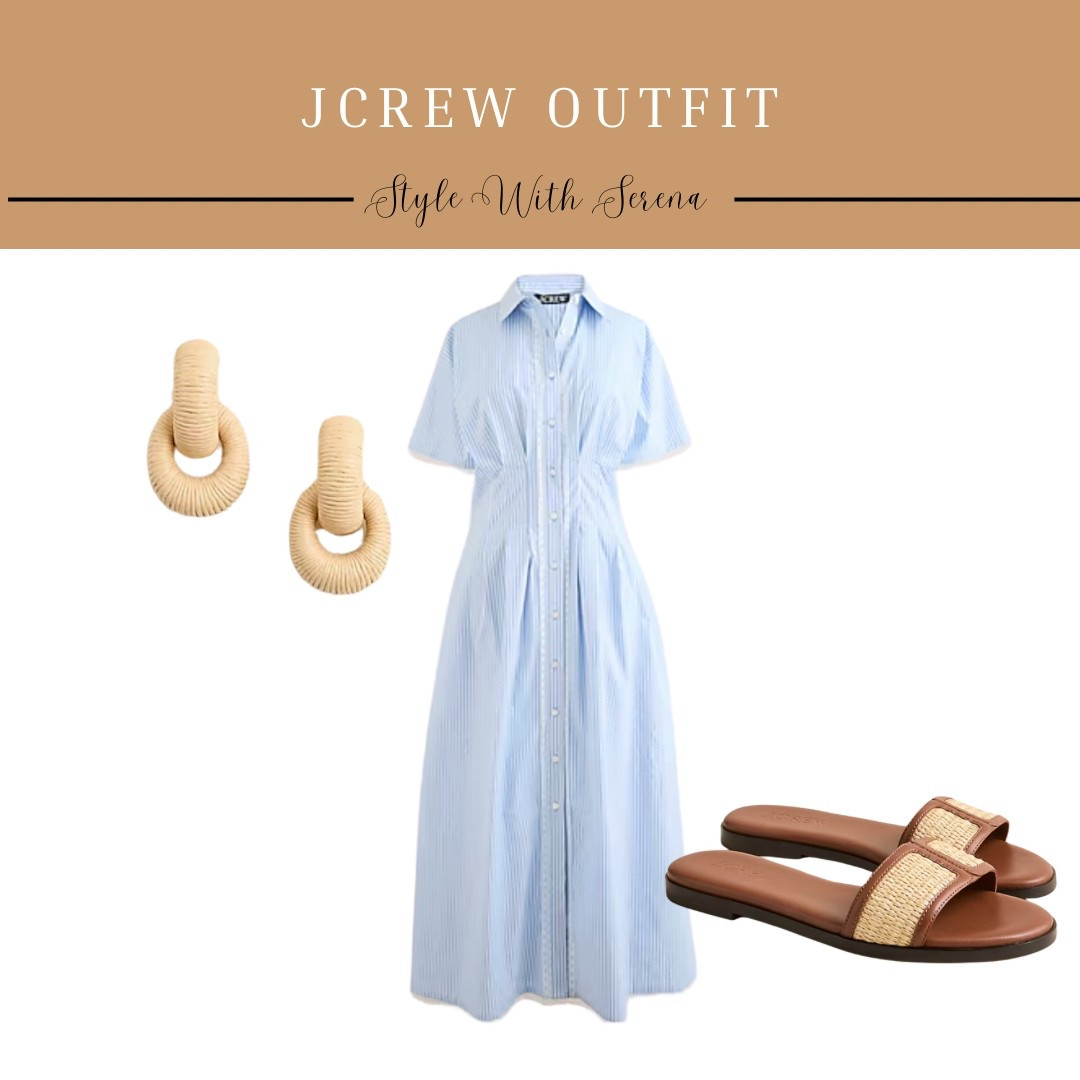 Jcrew outfit, Jcrew style, spring fashion, spring dress, sandals, earrings, vacation outfit 

#LTKSeasonal #LTKStyleTip #LTKOver40