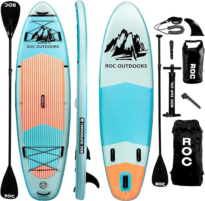 Roc Inflatable Stand Up Paddle Boards 10 ft 6 in with Premium SUP Paddle Board Accessories, Wide ... | Amazon (US)