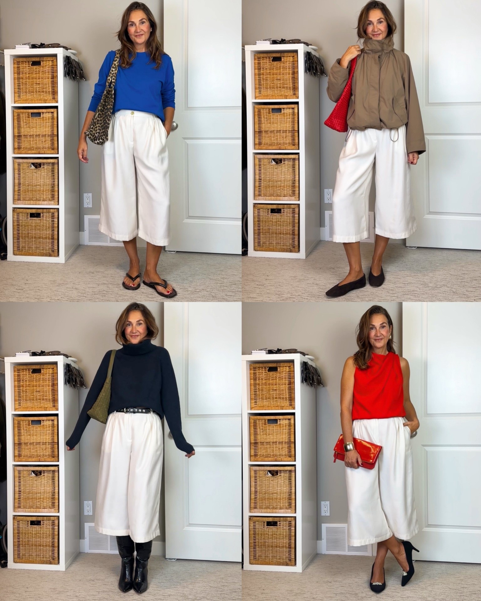 Culotte outfit ideas for September, October, November and December!
I won’t tell you it’s a super versatile item but I think it’s such a fun trend and it really elevates the outfit and makes it more current. 
I would personally not wear culottes with sneakers, that feels a little too much like an old man outfit but I think they are cute with ballet flats, heels and especially boots. 
I’m 5’ 7” size 4ish wearing size 6 in mine. Linked what I could of shoes, bags and tops.
Wearing S in the red top and men’s M in the blue long sleeved tee.

#LTKcanada #LTKfall #LTKover50style