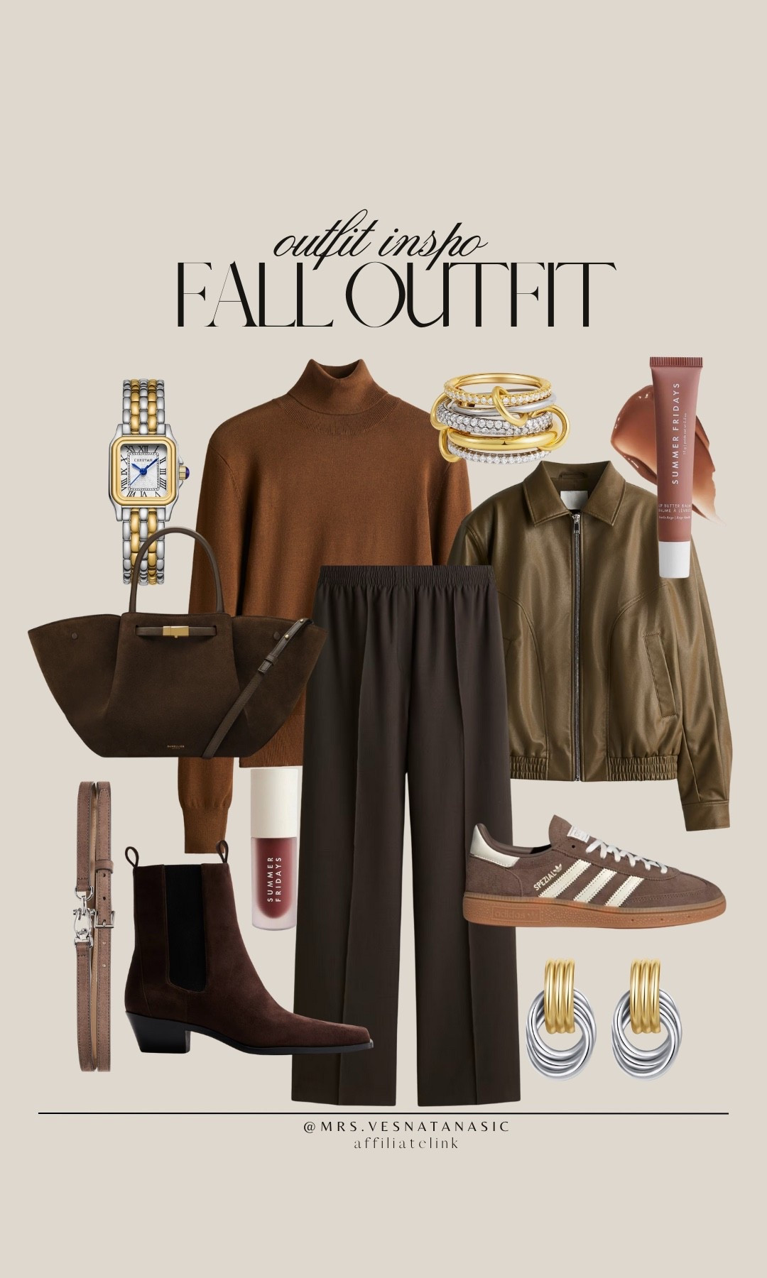 Fall outfit idea 🤎🍂 chocolate brown, olive green, suede, watch, booties, demellier bag, h&m fashion, amazon fashion, belt, sneakers, adidas, earrings, teacher outfit, fall outfit, summer fridays, 

#LTKSeasonal #LTKStyleTip #LTKItBag