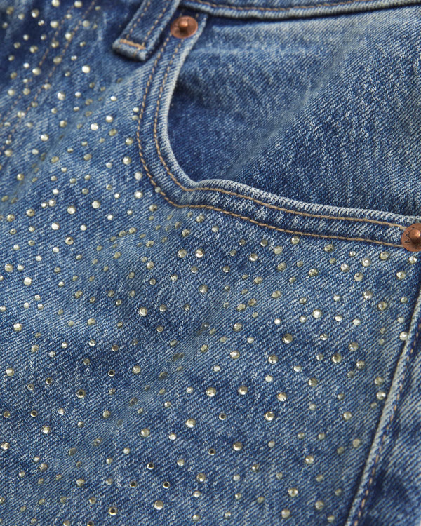 Curve Love High Rise 90s Relaxed Shiny Embellished Jean | Abercrombie & Fitch (US)