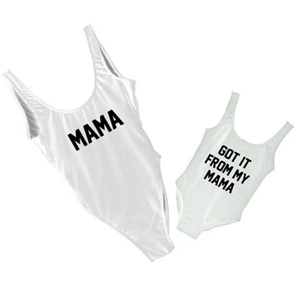 Mother Girl Swimwear Mommy and Me Matching One Piece Beach Wear Family Letters Print Sporty Monok... | Walmart (US)