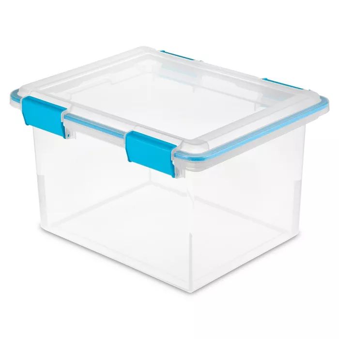 Sterilite 32qt Gasket Box Clear with Blue Latches | Target