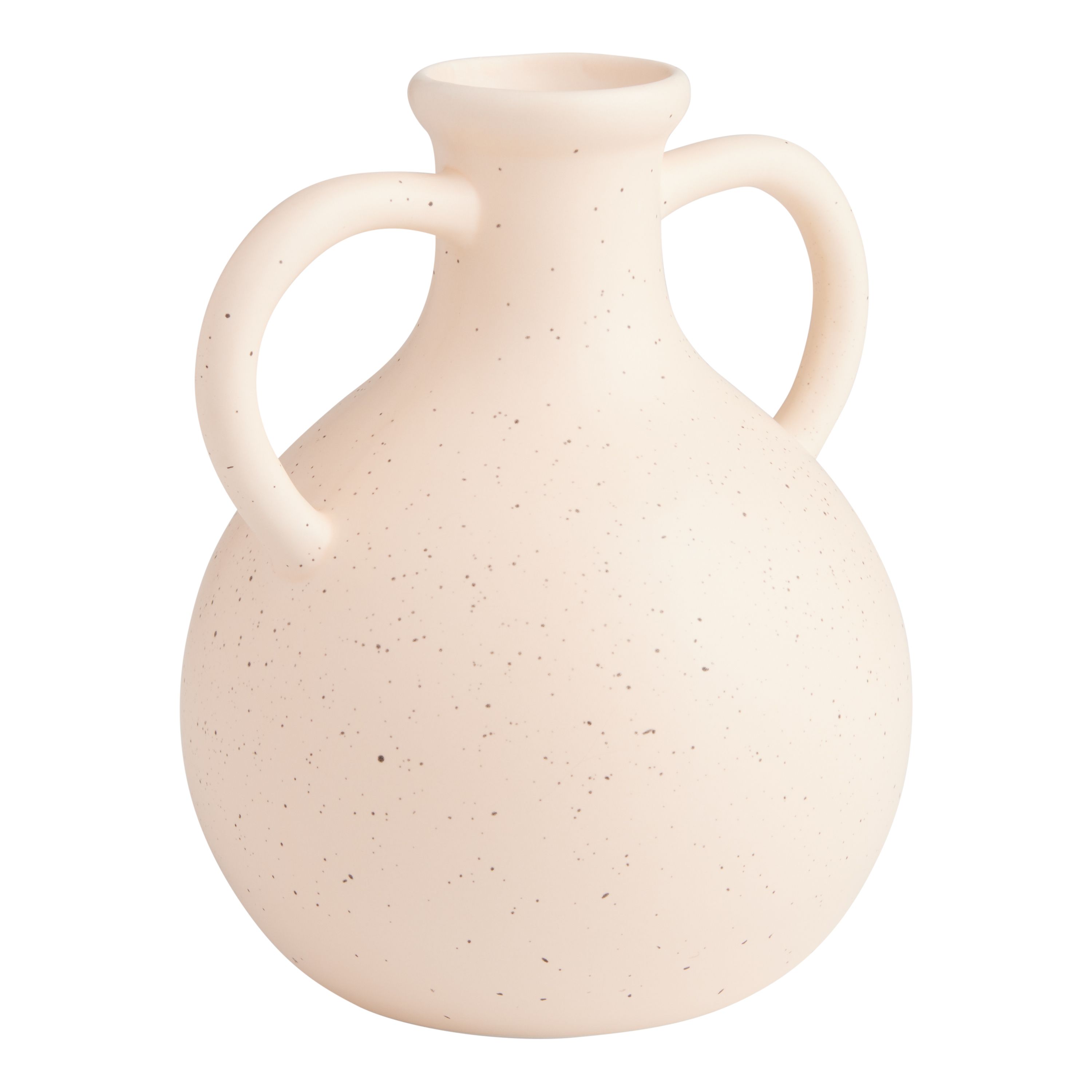 Pale Blush Ceramic Vase With Loop Handles | World Market