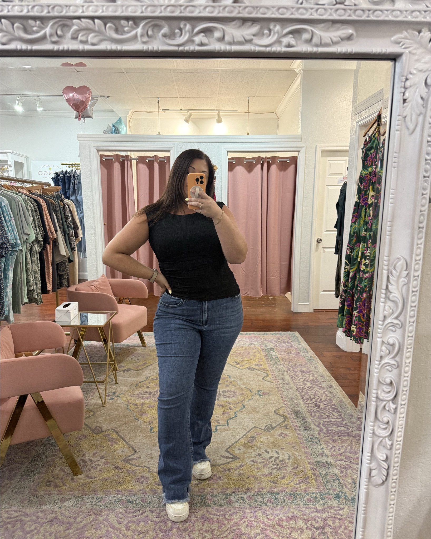 Simple, flattering, and so easy to style 🤍 This fitted top is a closet staple and comes in 3 different colors—perfect for mixing and matching with your favorite denim. I paired it with classic jeans and sneakers for an effortless everyday look you can dress up or down!

Wearing a size large in the top. Wearing a size 13 in the jeans. 

#LTKMidsize #LTKgrwm #LTKootd