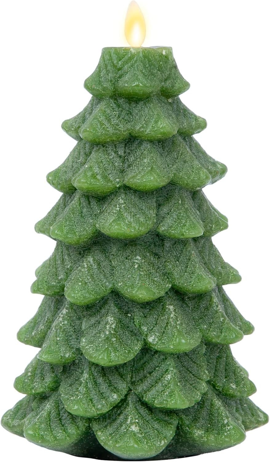 Luminara Christmas Tree Flameless Candle Glitter and Snow Finish Moving Flame Effect LED Candle, ... | Amazon (US)