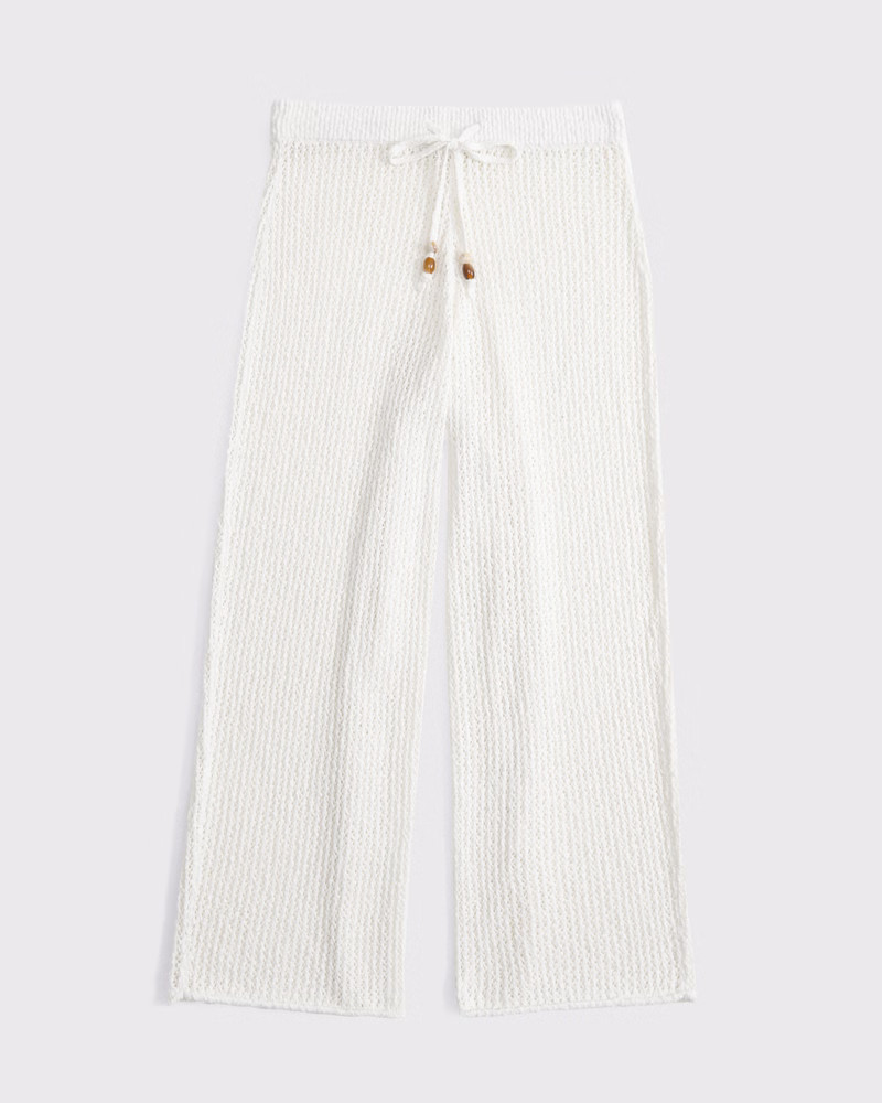 Abercrombie & Fitch Women's Mid Rise Crochet-Style Coverup Pant in Cream - Size XXS | Abercrombie & Fitch (US)