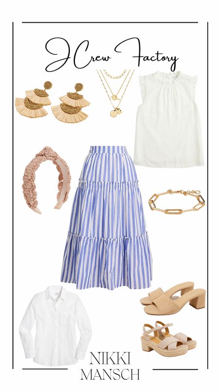 Code: SUMMERSALE for stacked sales on J Crew Factory online today! I love this skirt paired with a little white blouse or button down tied up even through the cooler weather! 

#LTKshoecrush #LTKsalealert #LTKworkwear