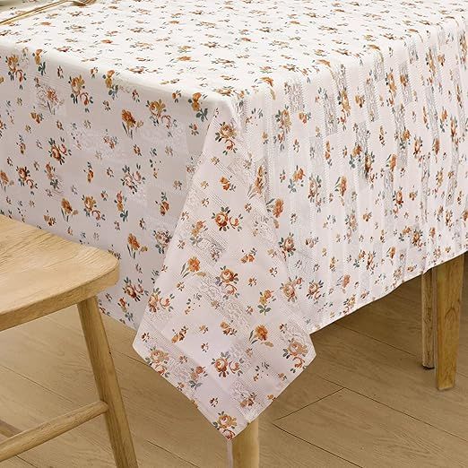 Decorative Floral Print Lace Tablecloth: 52 x 70 Inch Wrinkle Free and Stain Resistant Rectangle ... | Amazon (US)