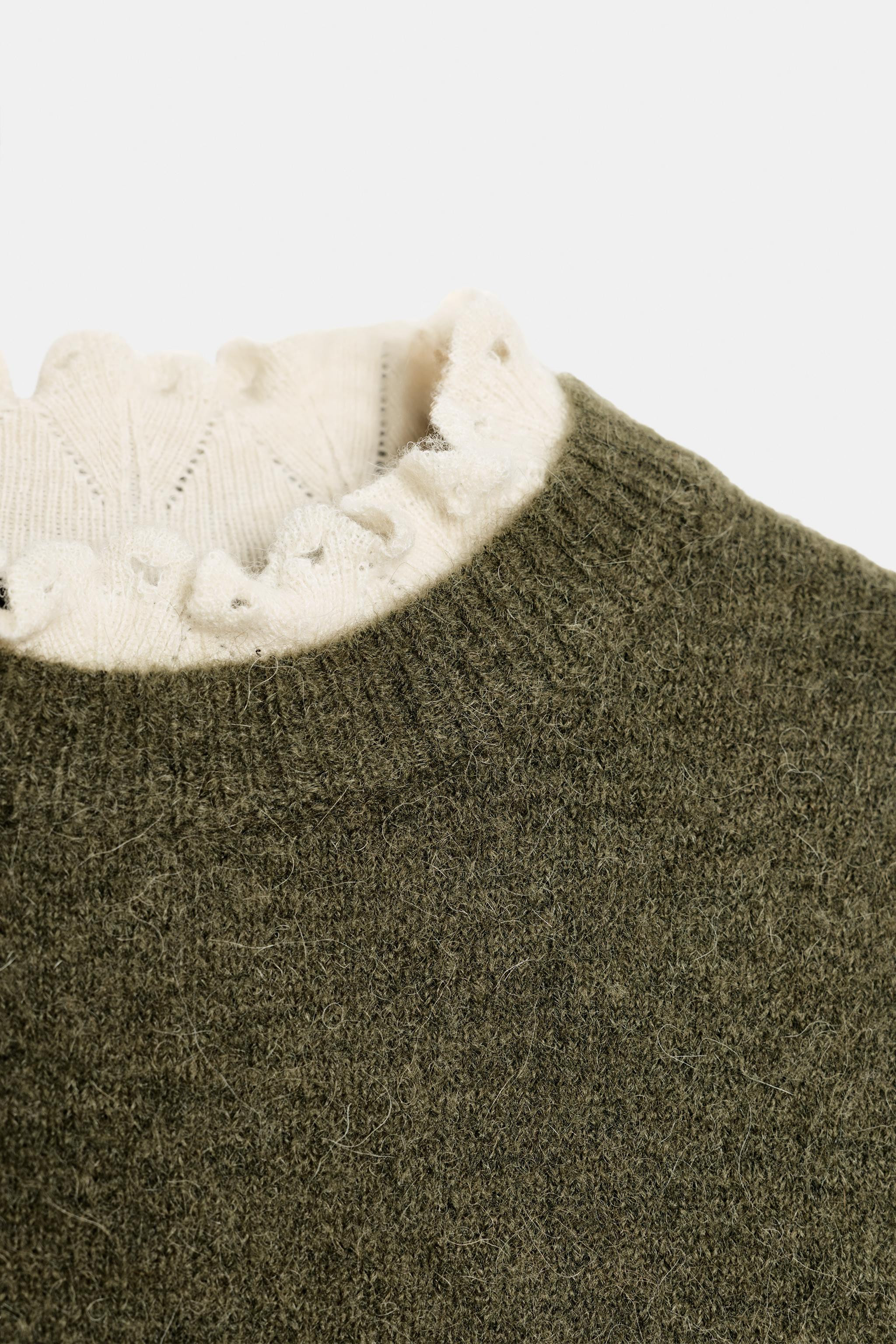 WOOL SCARF RUFFLE JUMPER | Zara UK