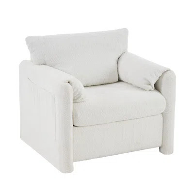 Accent Chair Single Seater - Plush Chenille Lounge Chair With High-Resilience Cushion, Compact Reading Chair | Wayfair North America