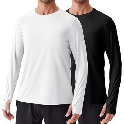 Pinspark 2 Pack Men's Long Sleeve Rash Guard Shirts UPF 50+ Thumb Holes Quick Dry Swim-GP2-m | Target