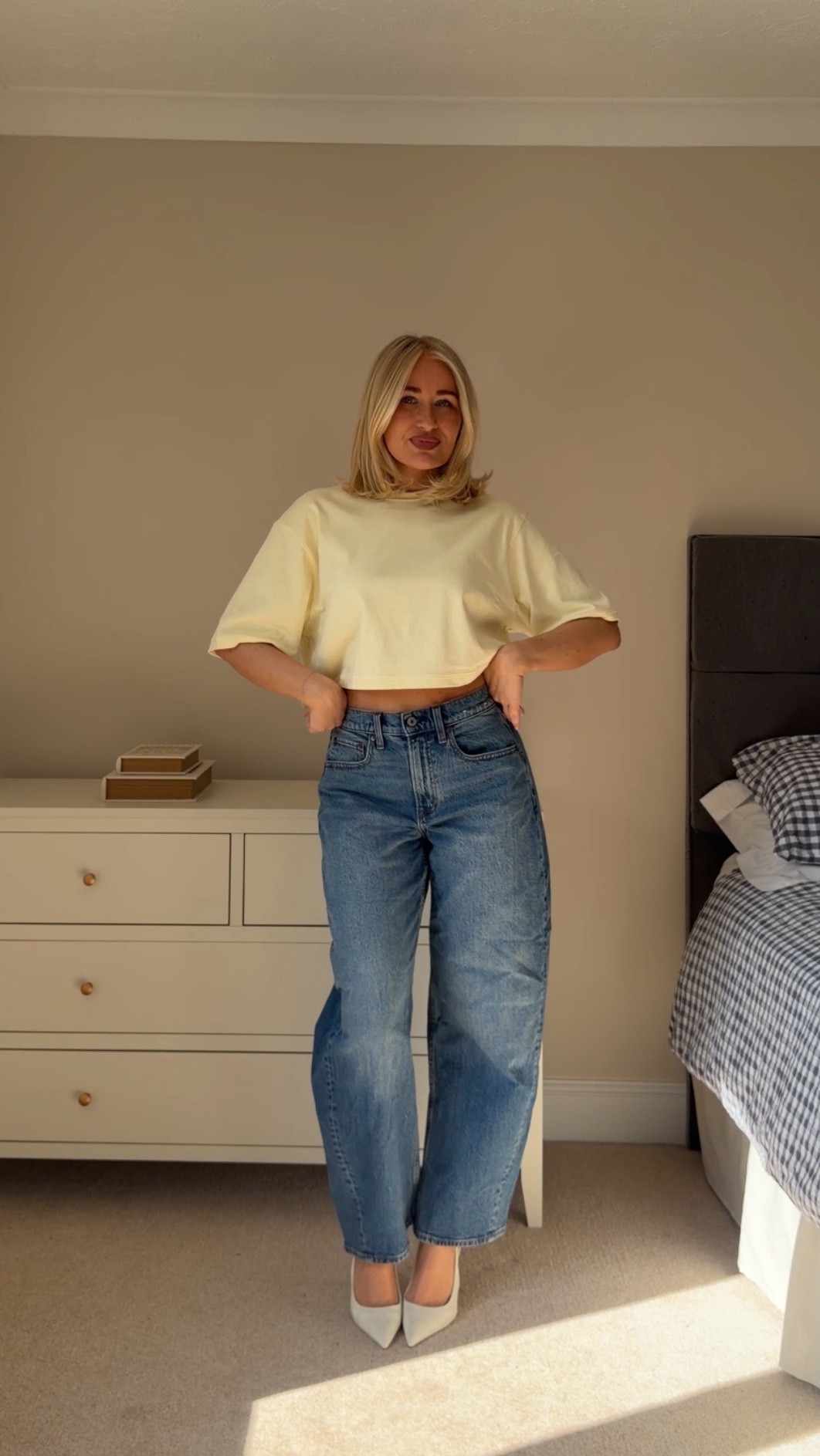butter yellow basics 
barrel jeans 
spring brunch outfit 

#LTKsummer #LTKspring