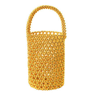 GOLDA Metallic Beads Bucket Bag In Gold | Macy's