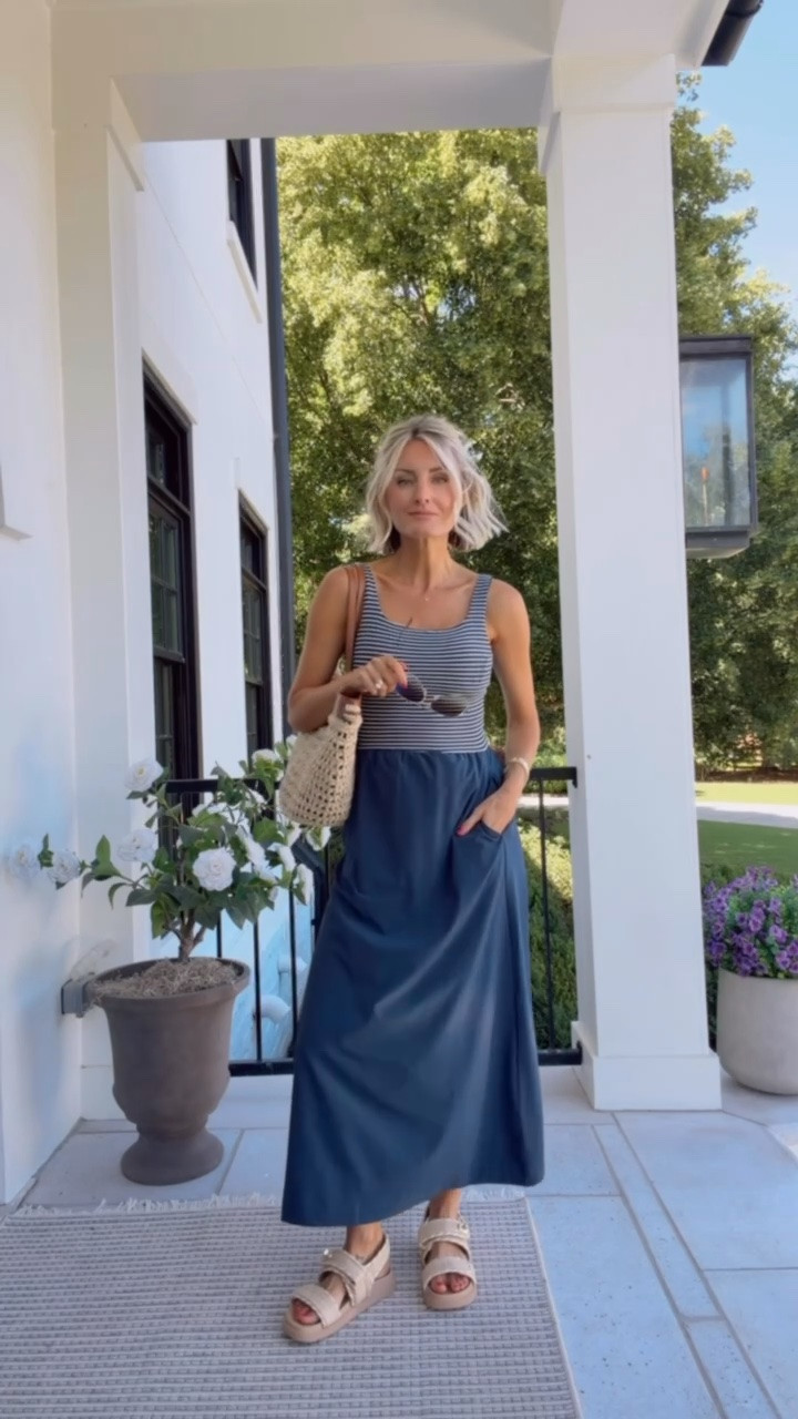 This dress is perfect for traveling this summer! So classic with the navy & white stripe! Wearing XS! Loverly Grey, midi dress, Target

#LTKootd #LTKSeasonal #LTKTravel