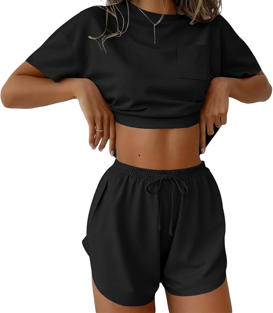 Ekouaer Womens Pajama Sets Sexy Lounge Sets Side Split Short Pj Sets Cute Pjs 2 Piece Comfy Sleep... | Amazon (US)