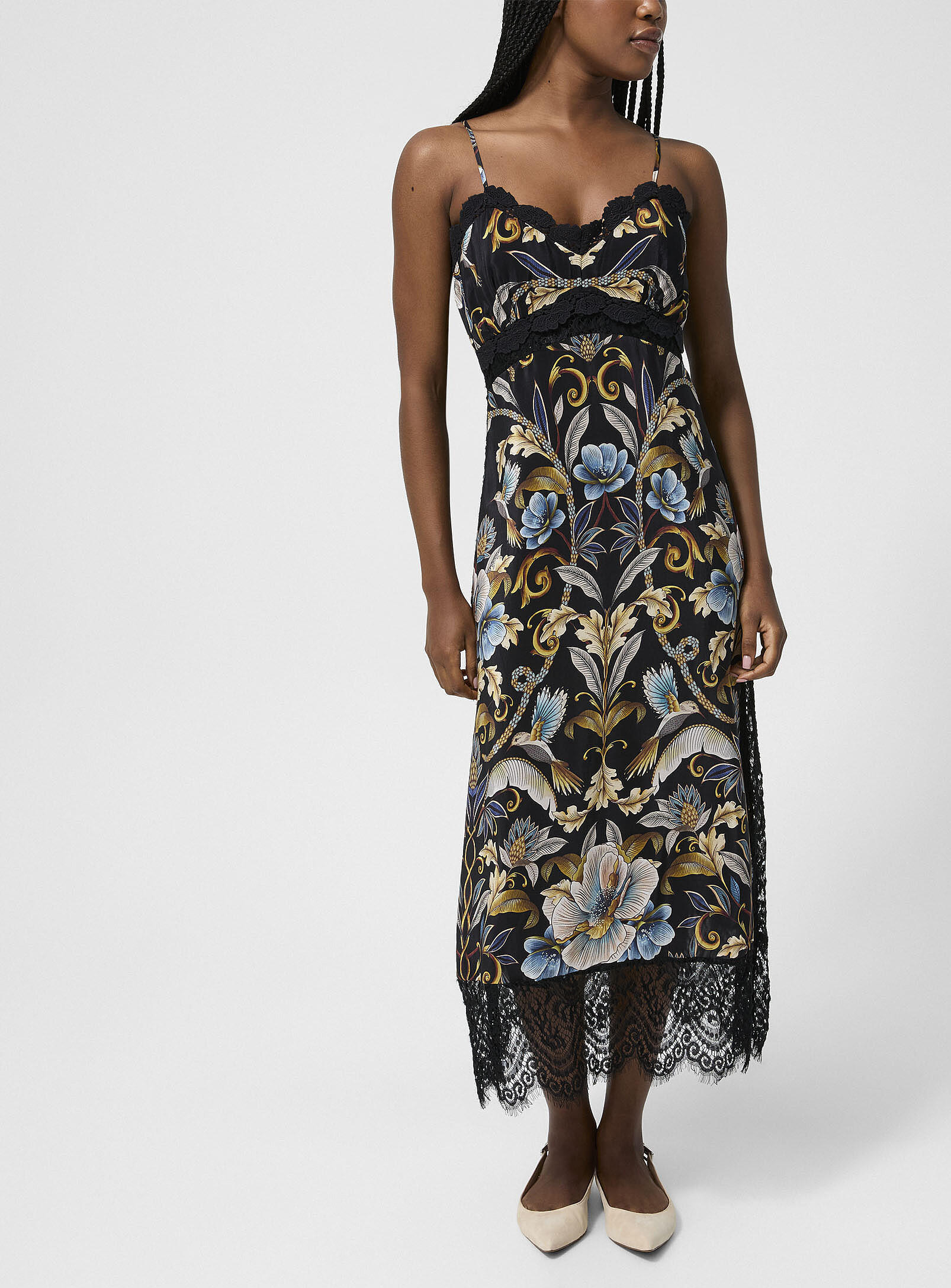 Farm Rio - Black lace pure silk mini-dress (Women, Assorted, SMALL) | Simons