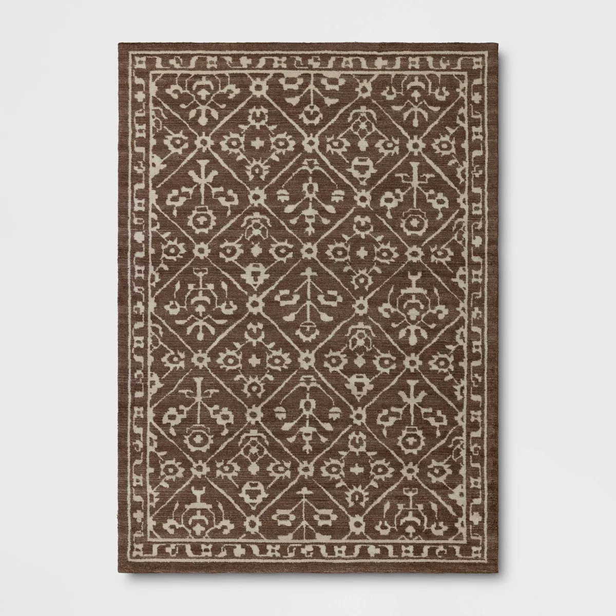 5'x7' Tile Knitted Area Rug Dark Brown - Threshold™ | Target