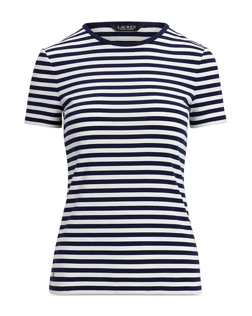 Striped Stretch Cotton Crewneck Tee | Bloomingdale's (US)