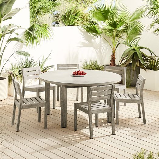 Portside Outdoor Concrete Round Dining Table (60") | West Elm (US)