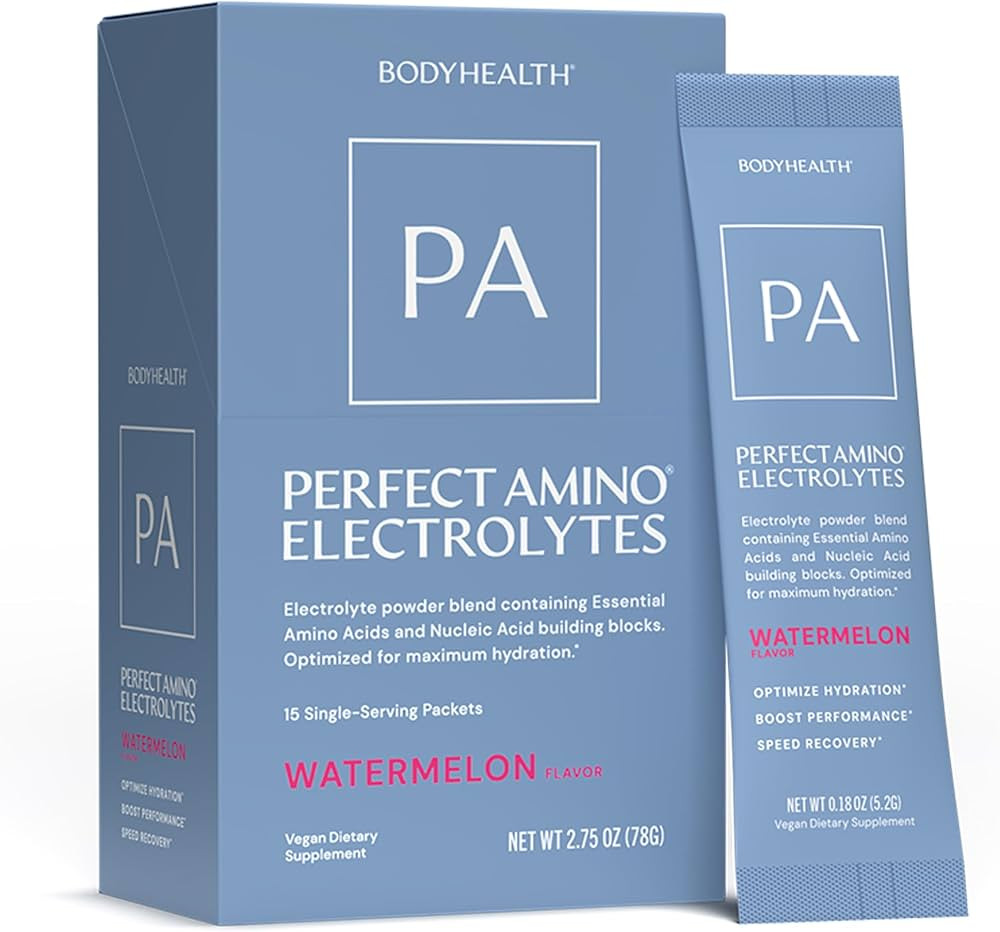 BodyHealth PerfectAmino Electrolyte Drink Mix \u2013 Watermelon \u2013 No Sugar, Keto & Fasting F... | Amazon (US)
