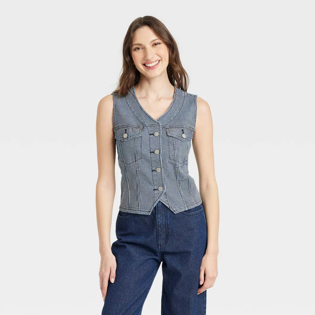 Women's V-Neck Denim Vest - Universal Thread™ | Target