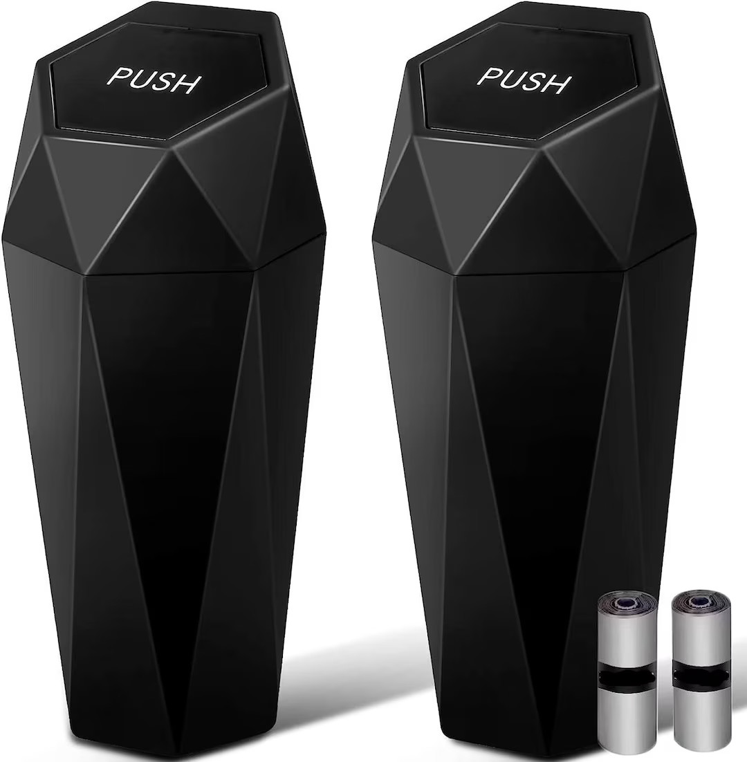 Leakproof Car Trash Can With Lid - 1 or 2 Pack, Trash Bags Included | Tesla Model S3YX - Etsy | Etsy (US)