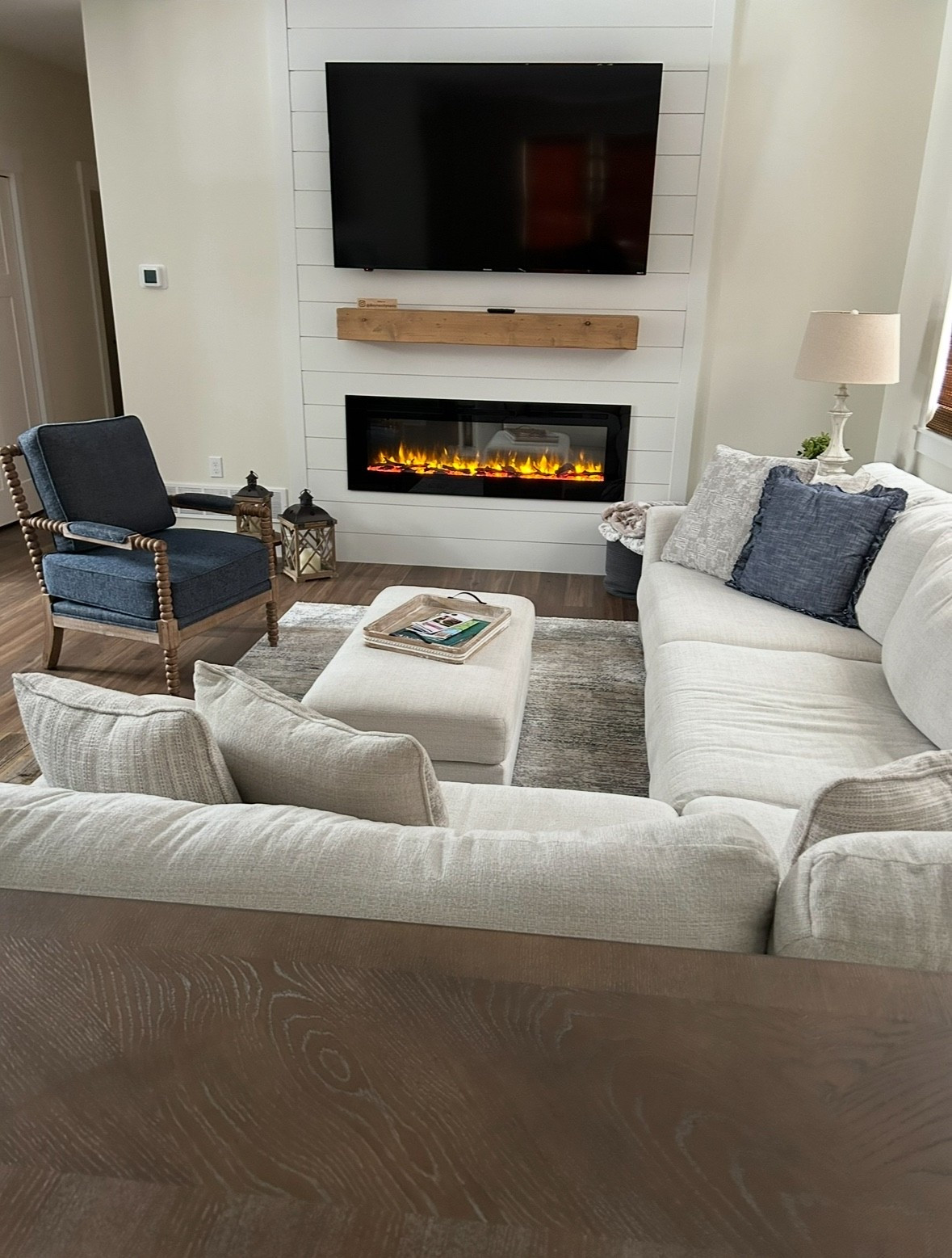 Cozy vibes at our lake house rental. Love this chair. It’s so comfy and easy to move around. 